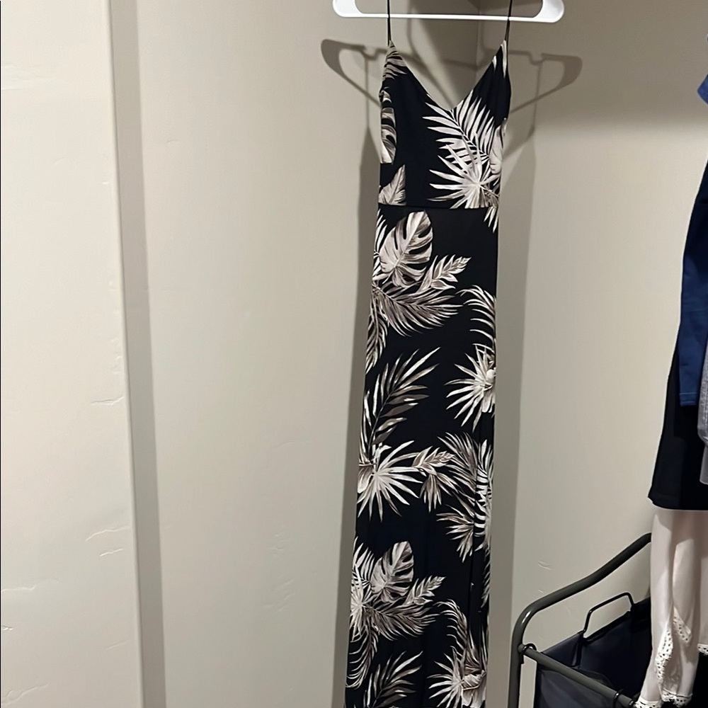 Windsor Black and White Spaghetti Strap Maxi Dress